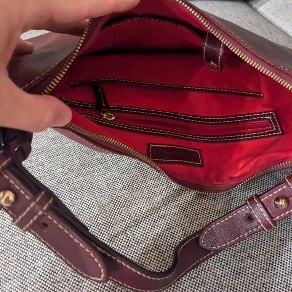 Dooney & Bourke Burgundy Shoulder Bag - Picture 4 of 6